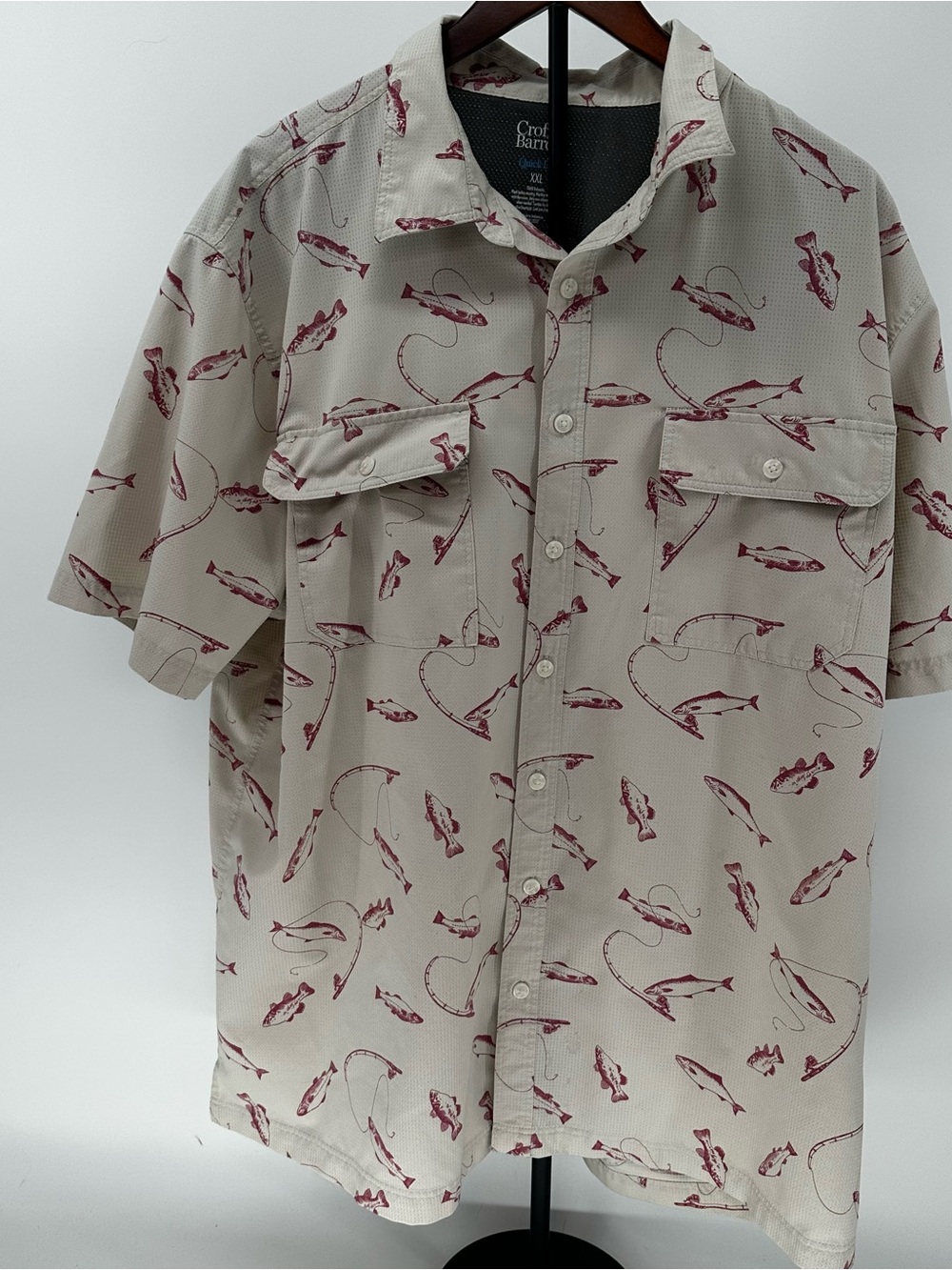 Croft & Barrow XXL Quick Dry Fishing Shirt Fish Print Button Up